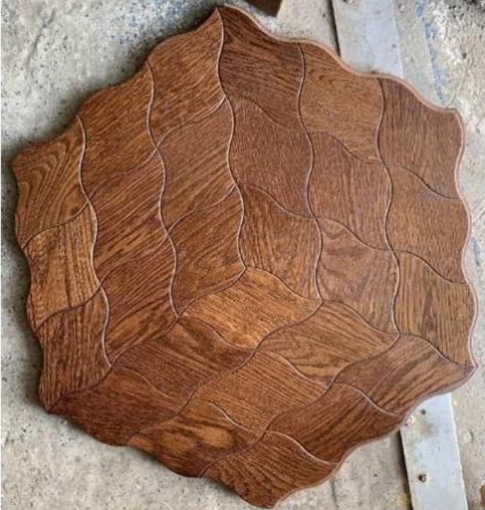 Модульный паркет Palladio Floors художественный, Дуб селект, модель М-4, 610х540х15,5 мм, цвет Chocolate, лак